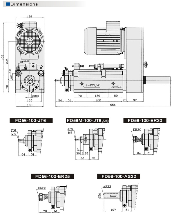 Pneumatic Drilling Units FD56-100-FD56-100