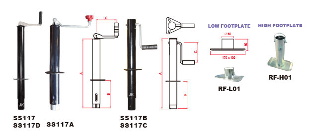 A Frame Mount Screw Jacks-SS117/SS117A/SS117D/SS117B/SS117C