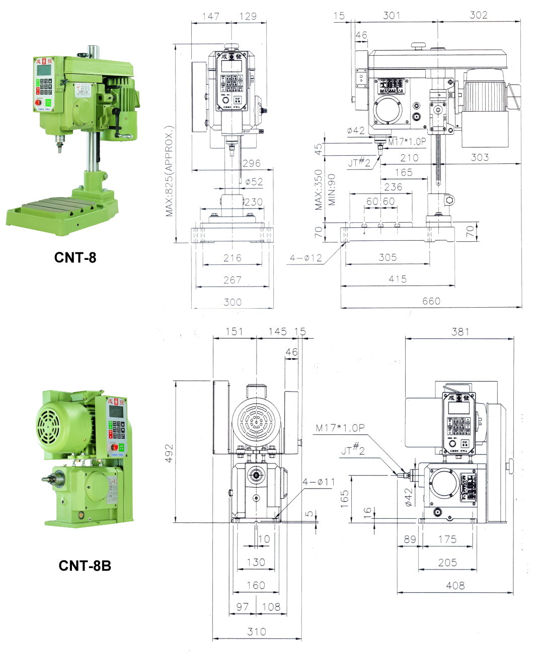 CNT-8, CNT-8B數位控制型高速精密自動攻牙機-CNT-8, CNT-8B