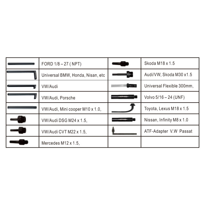 7.5L TRANSMISSION FILLING SYSTEM W／15PCS ADAPTORS-027-0601-15