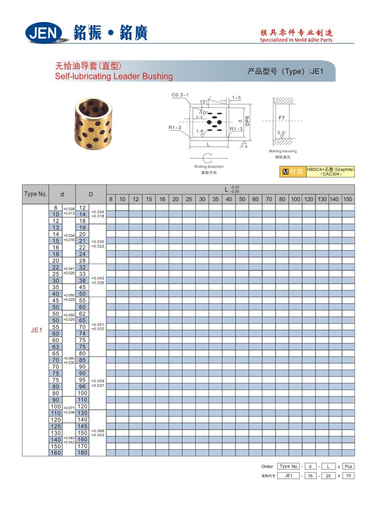 Self-lubricating Leader Bushing-JE1