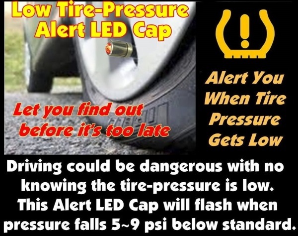 Low tire pressure alarm LED cap-TPMS