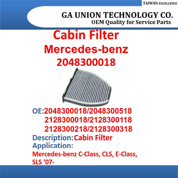 Cabin Filter-2048300018 2048300518 2128300018 2128300118 2128300218 21283