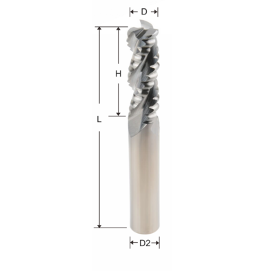 3 Flutes Roughing End Mill for Soft Metal