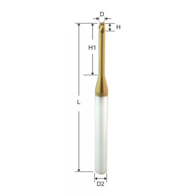 Long Neck Square End Mill 4Flutes ／2Flutes