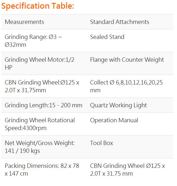 End Mill Spiral Sharpener (EY-32C)-EY-32C