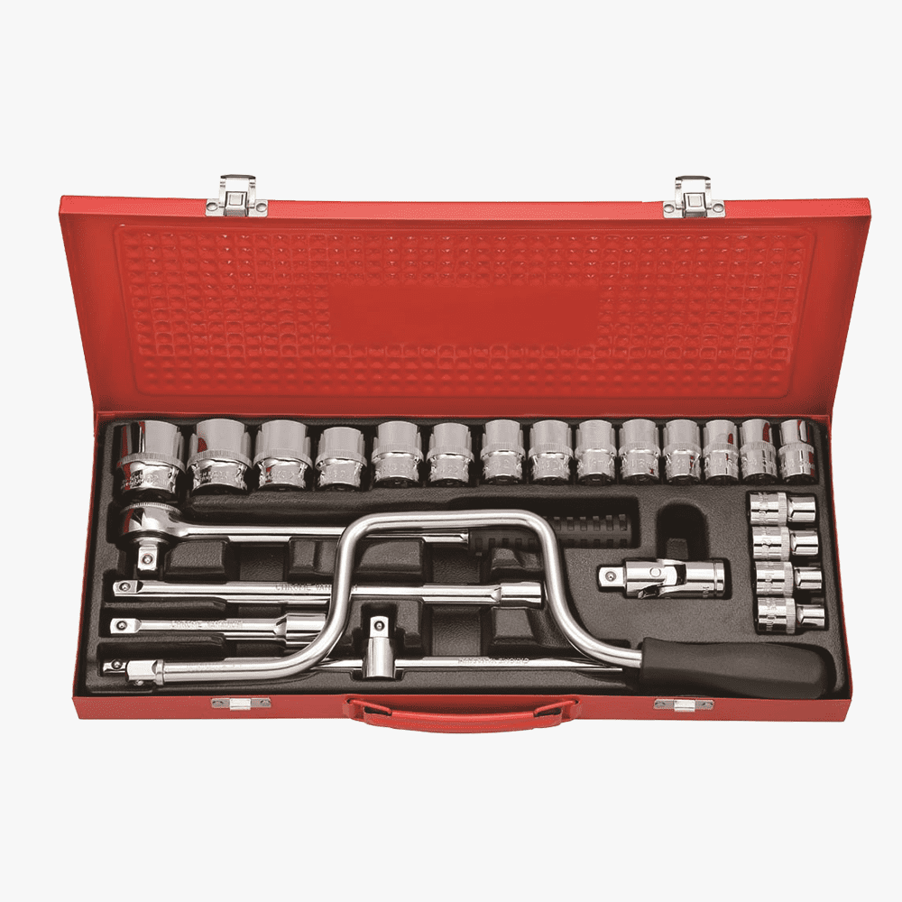 24pcs 1／2" Dr. Socket Wrench Set with Speed Handle