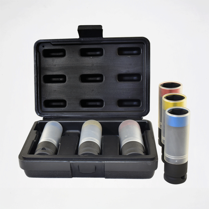 3pcs 1／2" Dr. Wheel Nut Impact Socket Set