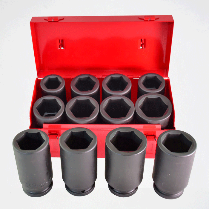 8pcs 1" Dr. Deep Impact Socket Set