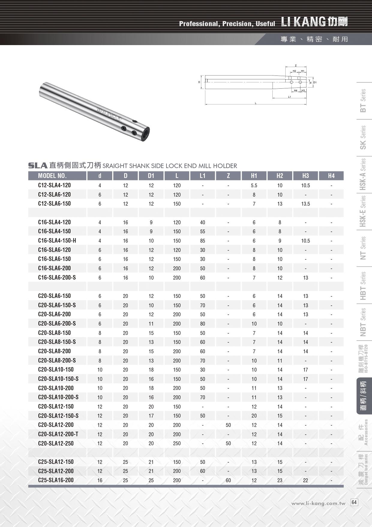 直柄側固式刀柄-SLA