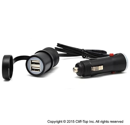 Cliff-Top™ Extended-Reach 3.3 Amp USB Car Charger