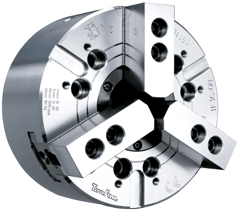 3-jaw wedge type through-hole power chuck (with adaptor)(big hole)-TF-3CA/3XA