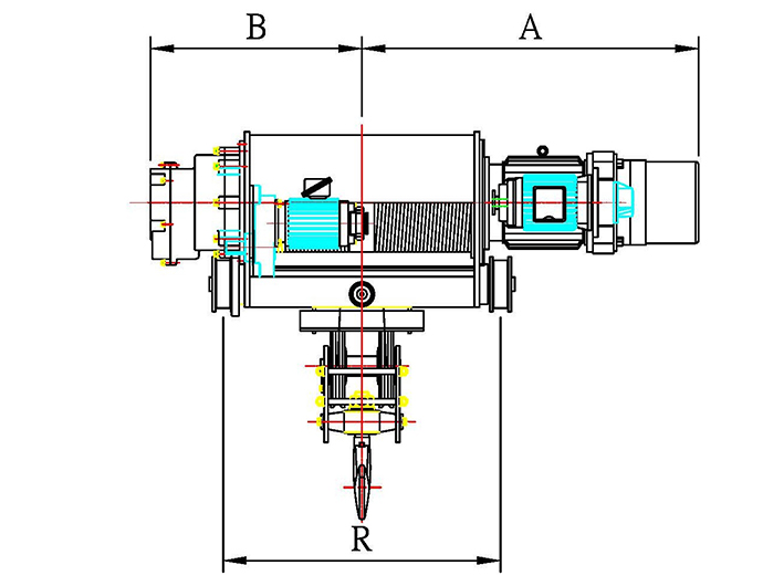 60HZ Double-rail Electric Wire Rope Hoist for Low Space application - Dual Speed