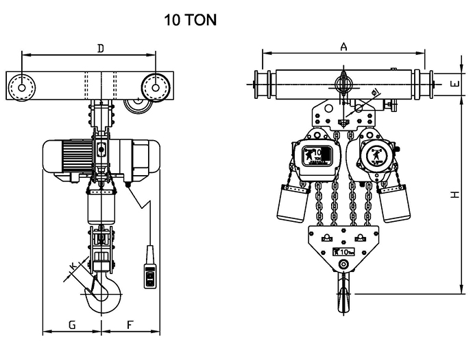 60HZ Electric Double-Girder Chain Hoist