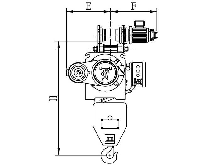 60HZ Monorail Electric Wire Rope Hoist - Dual Speed