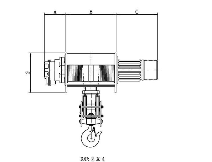 60HZ Electric Foot-Mounted Wire rope hoist