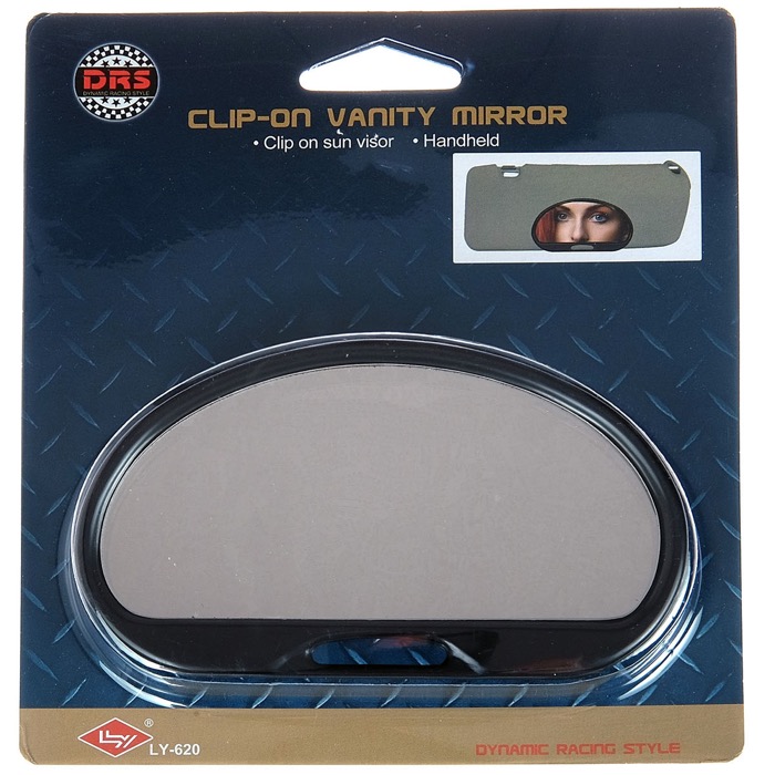 CLIP TO SUN VISOR FLAT MIRROR LENS-LY-620