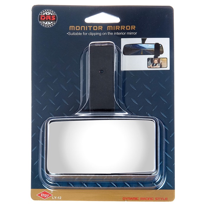 MONITOR MIRROR (PATENTED) RECTANGULAR, CLIP BASE-LY-12