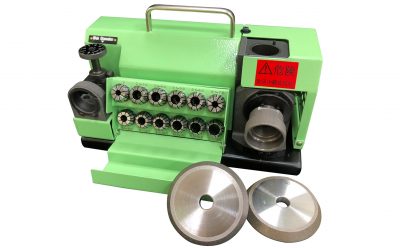 Drill sharpener and drill sharpener grinding wheel