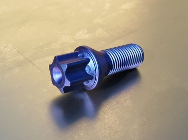 Wheel bolt lug, 6 lobes head tapper seat Titanium bolts.