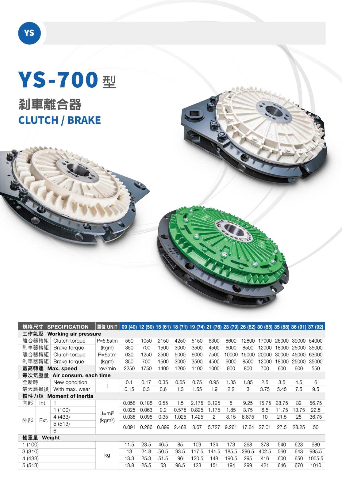 700型氣壓式離合器-YS-700