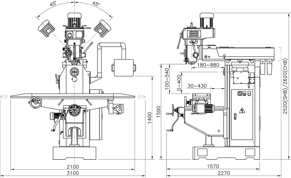 Vertical & Horizontal Milling Machine