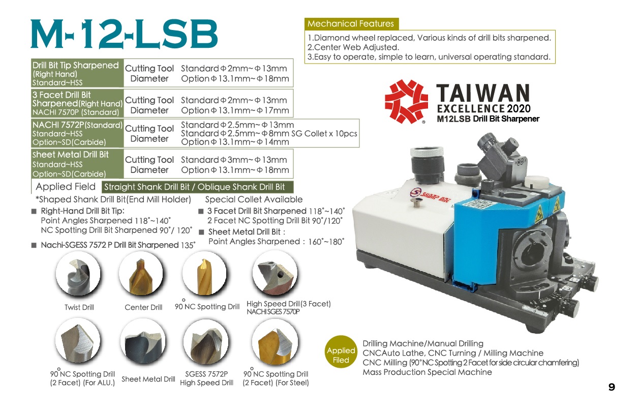  鑽頭研磨機 M-12-LSB