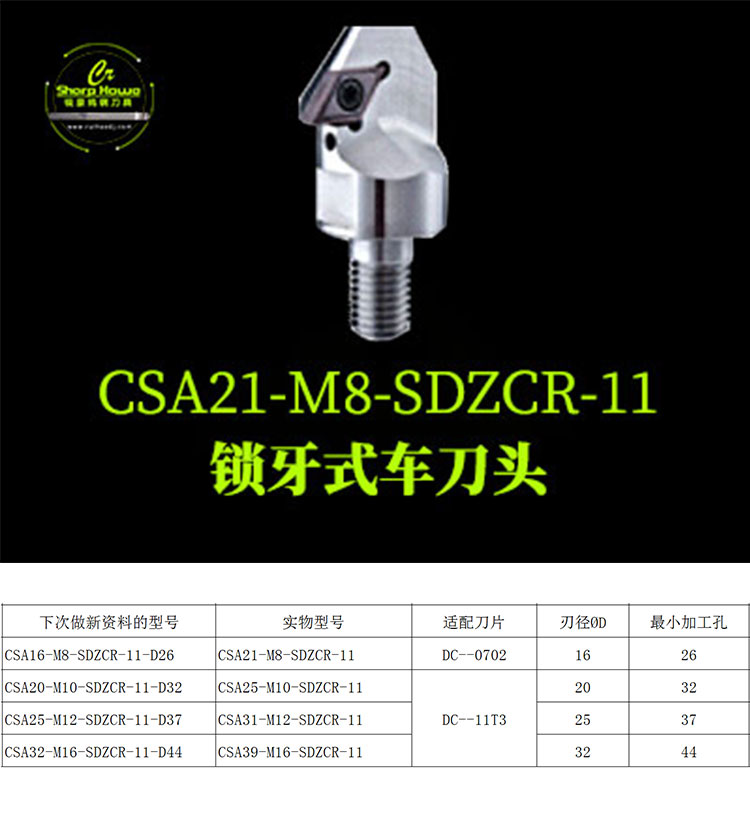 CSA21-M8-SDZCR-11鎖牙式車刀頭-CSA