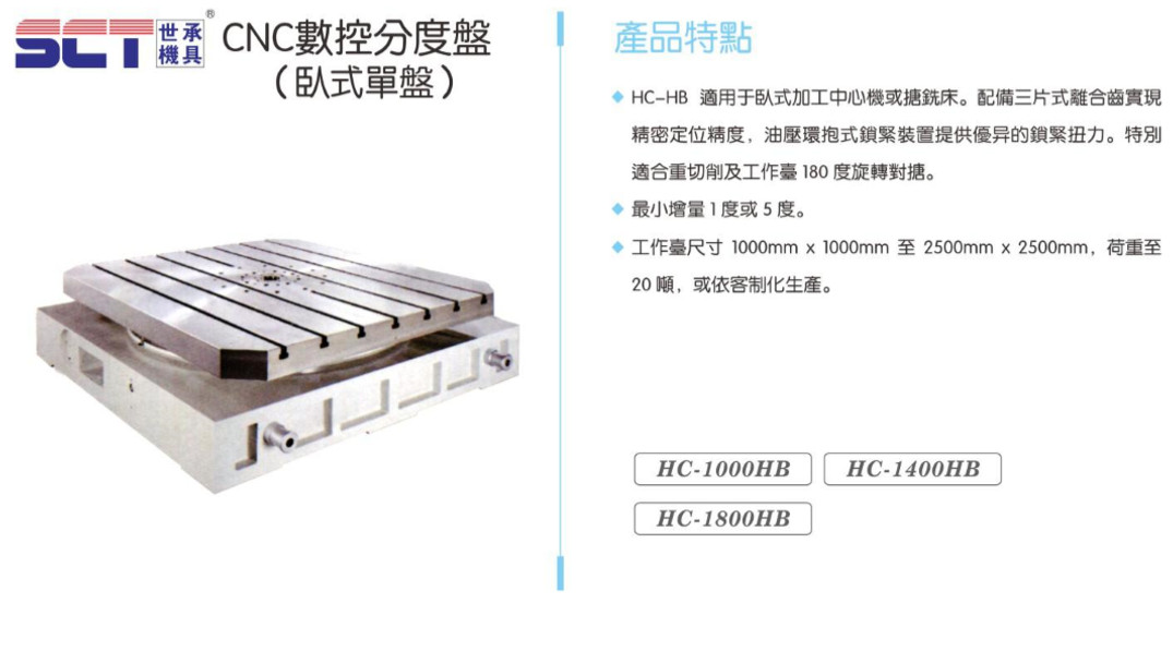 CNC數控分度盤(臥式單盤)-HC