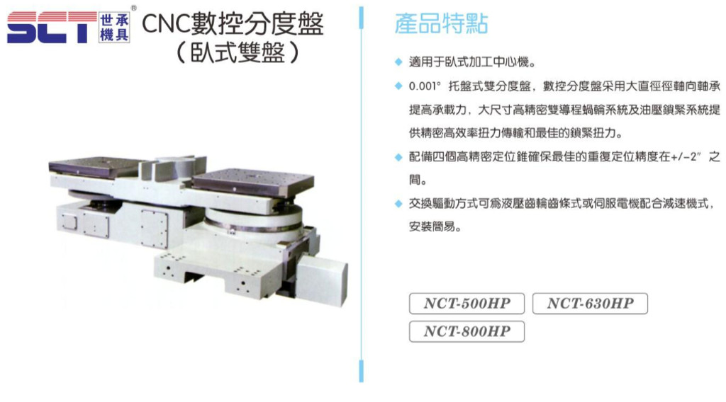 CNC數控分度盤(臥式雙盤)-NCT-HP