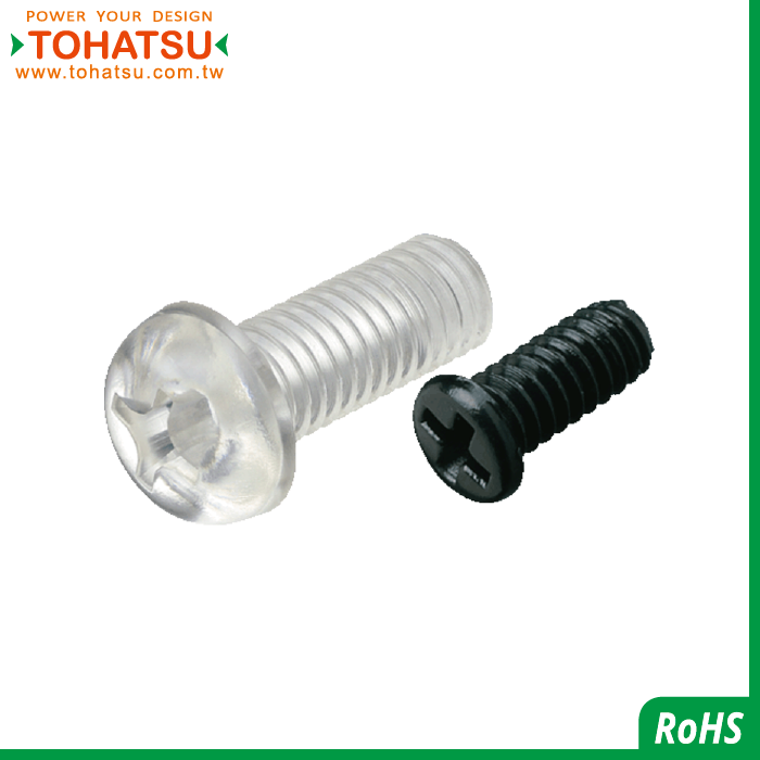 Half round head cross plastic screw (Material: PC)-PCPH