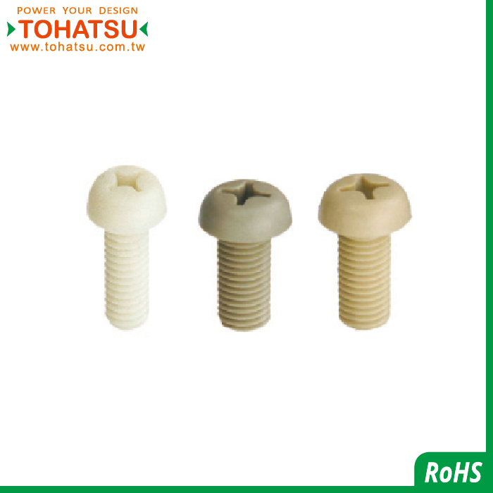 Half round head cross plastic screw (Material: RENY／PEEK／PPS)