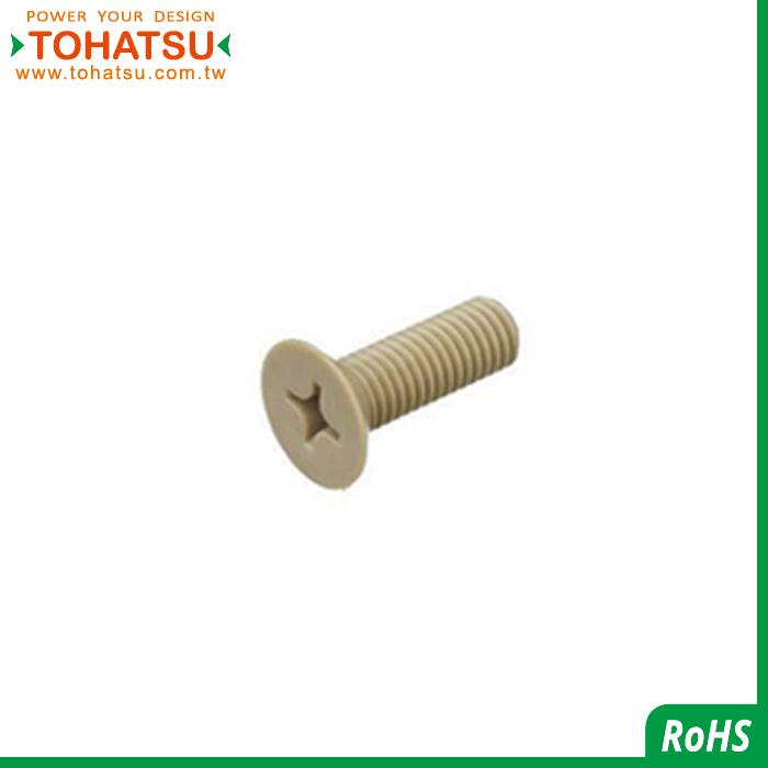 Countersunk head cross plastic screw (Material: PEEK)