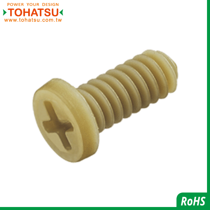 Super low head cross plastic screw (material: PEEK)