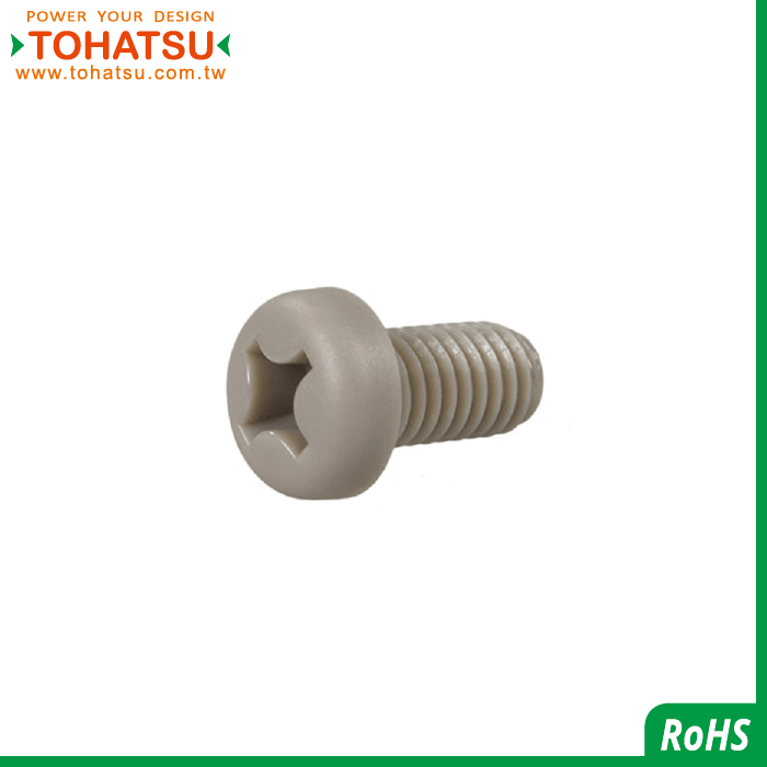 Half round head cross plastic screw (Material: PEEK)