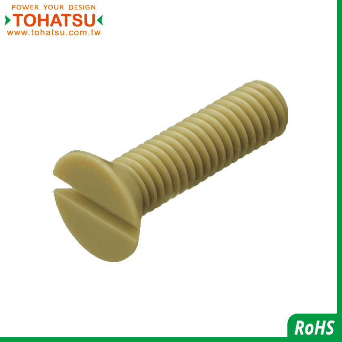 Countersunk head slotted plastic screw (Material: PEEK)-PEEK-FH