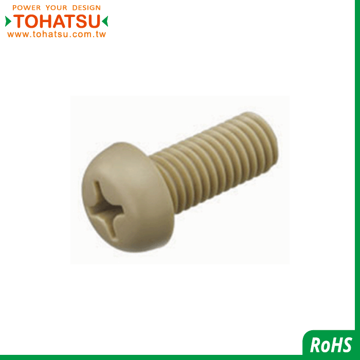 Half round head cross plastic screw (Material: PEEK)