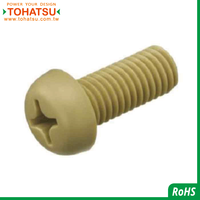 Half round head cross plastic screw (Material: PEEK)