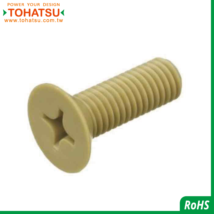 Countersunk head cross plastic screw (Material: PEEK)