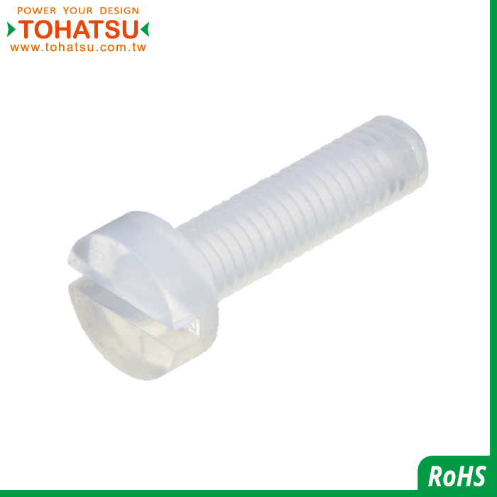 Slotted Plastic Screws (Material: PFA)