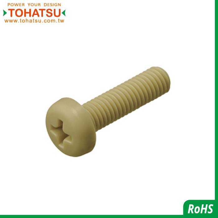 Half round head cross plastic screw (material: PEEK)