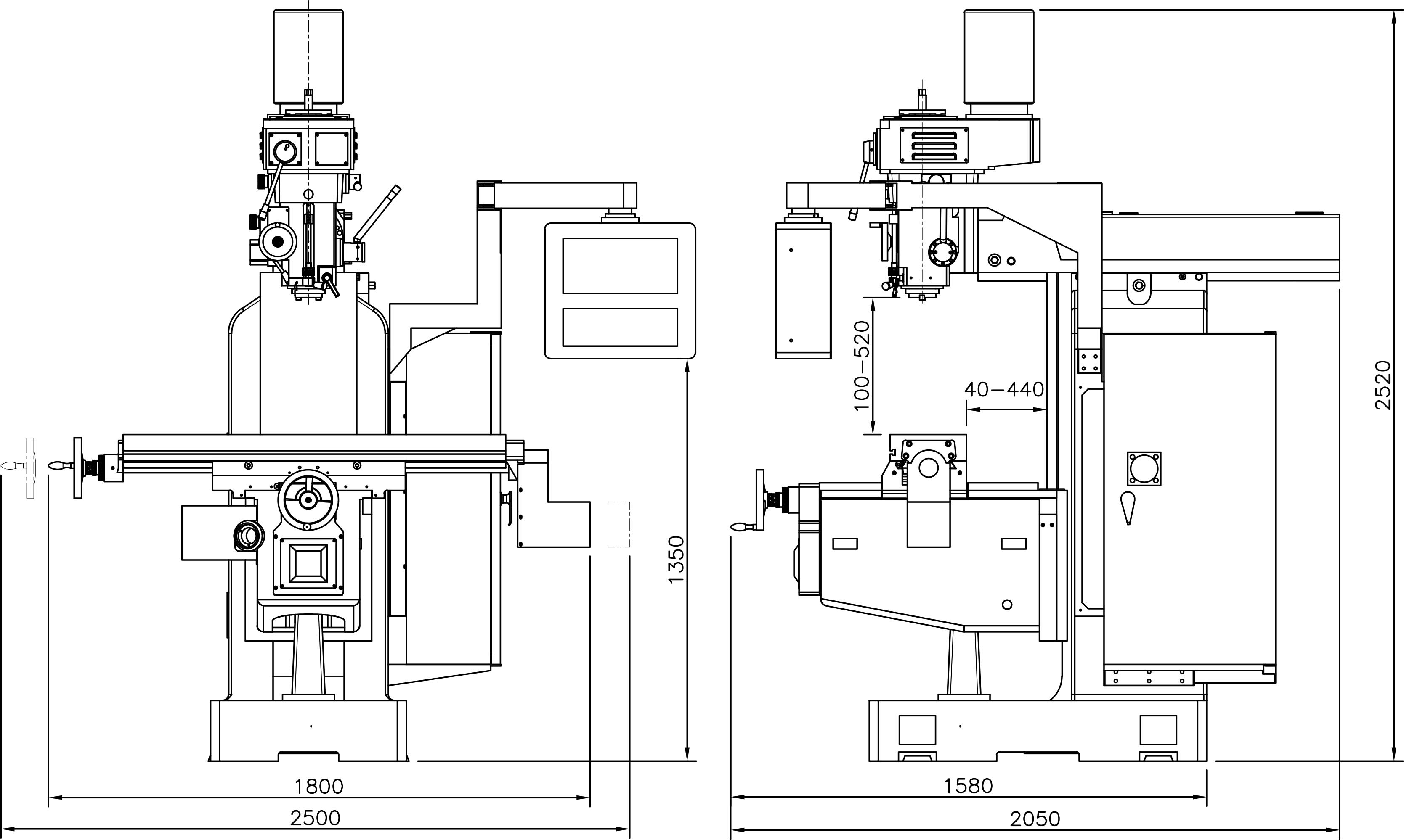 CNC Vertical Turret Milling Machine