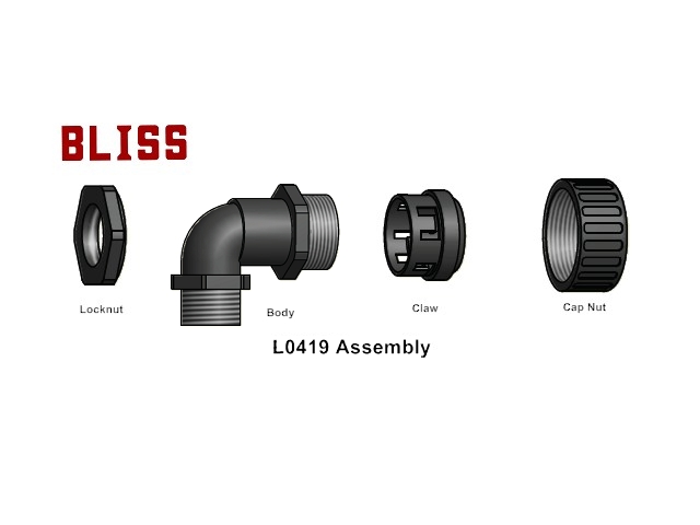 Nylon 90° Connector - PF Thread (Suitable for type E2017)