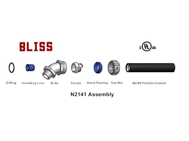 UL／cULus Liquid Tight 45° Connector - Metric Thread-N2141