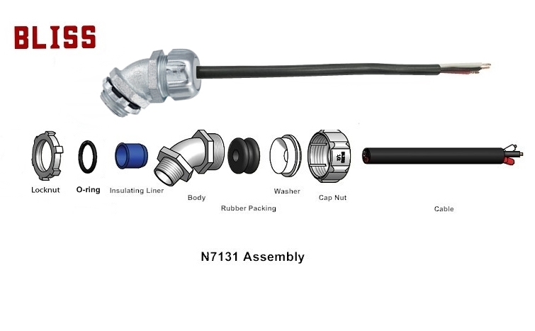 45° Cable Gland - NPT thread-N7131