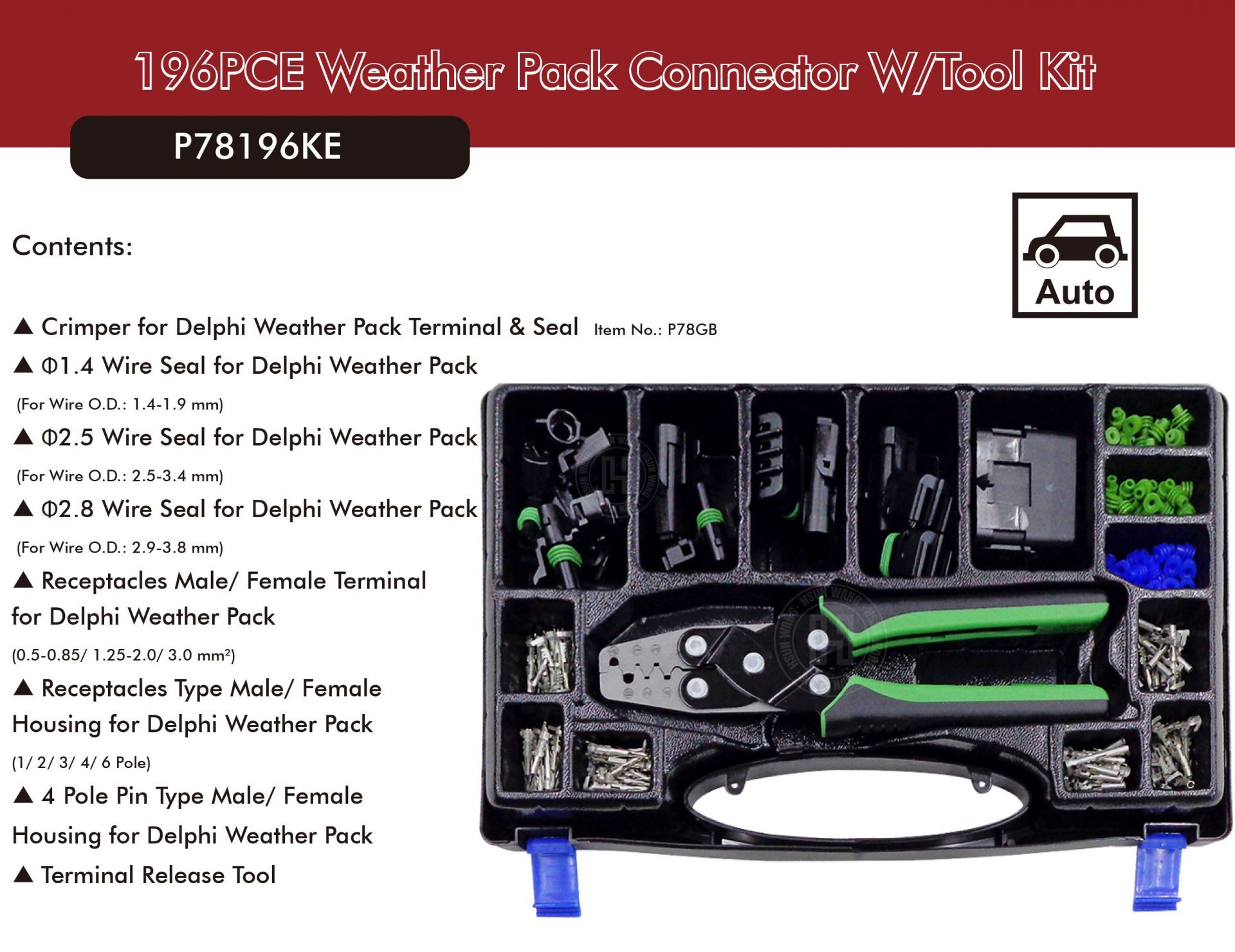 Weather Pack Terminal Removal Tool for Delphi Weatherpack connectors 