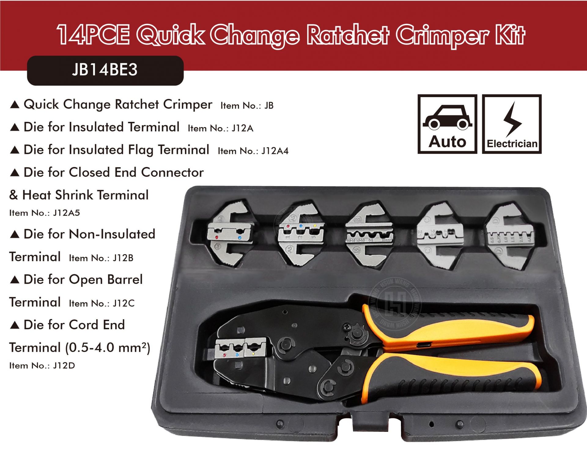 Astro Pneumatic 9477 Professional Quick Interchangeable Ratchet Crimping  Tool Set, 7-Piece