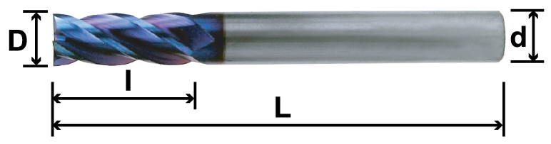 高速、高硬度專用四刃鎢鋼立銑刀-SE4