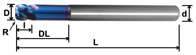 SLR4／MLR4(Corner Radius,Long Shank),4 Flutes