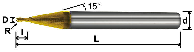 MSB (Ball Nose), 2 Flutes-Decimal Diameter